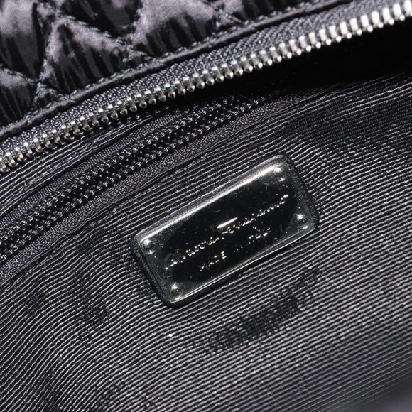 Salvatore Ferragamo Hand Bag Nylon Black Silver Auth gh2165A