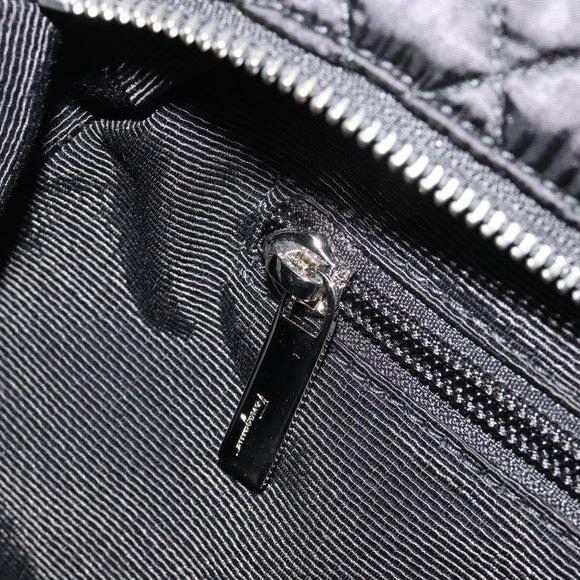 Salvatore Ferragamo Hand Bag Nylon Black Silver Auth gh2165A