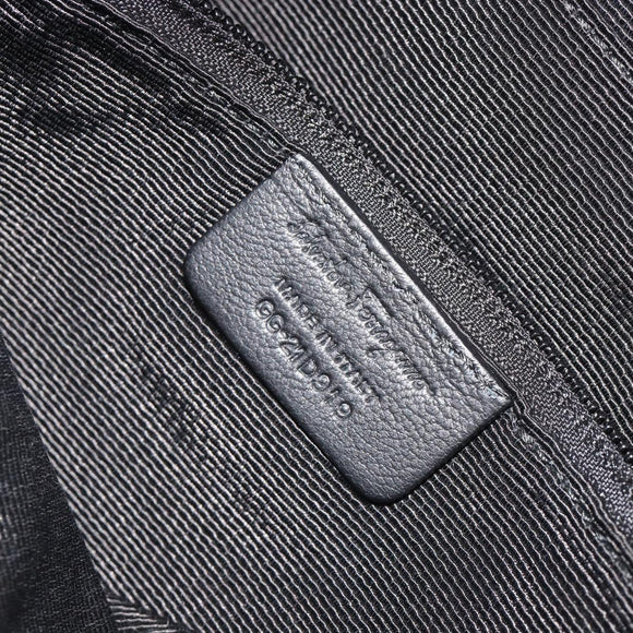 Salvatore Ferragamo Hand Bag Nylon Black Silver Auth gh2165A