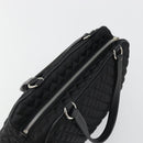 Salvatore Ferragamo Hand Bag Nylon Black Silver Auth gh2165A-6