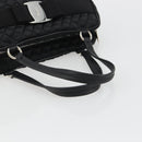 Salvatore Ferragamo Hand Bag Nylon Black Silver Auth gh2165A-7
