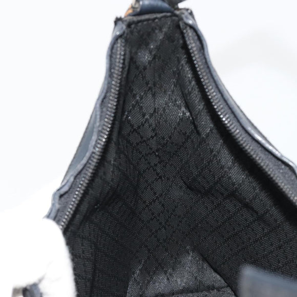 GUCCI Shoulder Bag Canvas Black Silver 000 0602 Auth gh2166