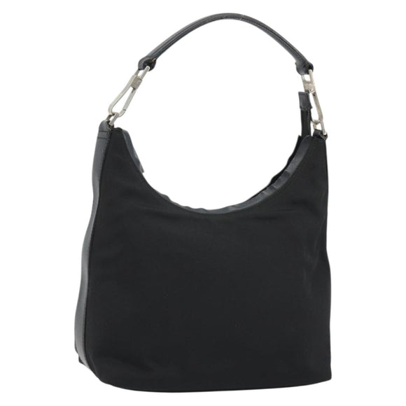 GUCCI Shoulder Bag Canvas Black Silver 000 0602 Auth gh2166