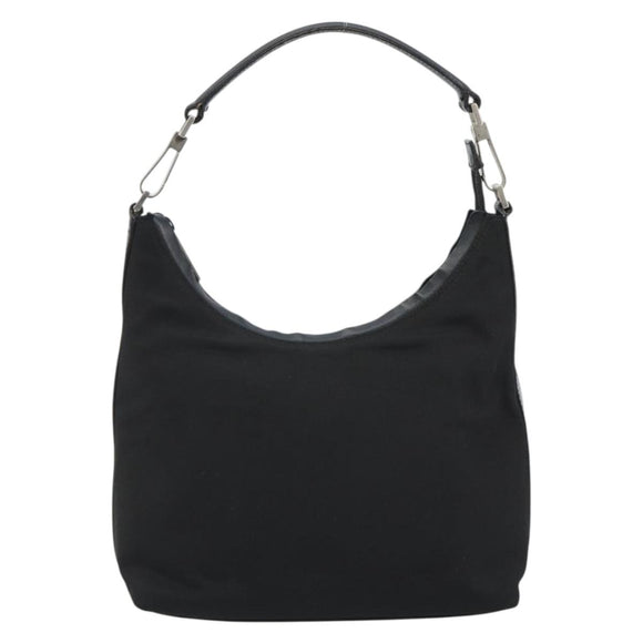 GUCCI Shoulder Bag Canvas Black Silver 000 0602 Auth gh2166