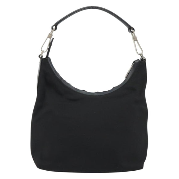GUCCI Shoulder Bag Canvas Black Silver 000 0602 Auth gh2166