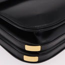 GUCCI Hand Bag Leather Black Gold Auth gh2167-10