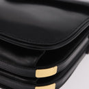GUCCI Hand Bag Leather Black Gold Auth gh2167-11