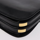 GUCCI Hand Bag Leather Black Gold Auth gh2167-13