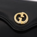 GUCCI Hand Bag Leather Black Gold Auth gh2167-14