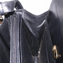 GUCCI Hand Bag Leather Black Gold Auth gh2167-22