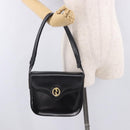 GUCCI Hand Bag Leather Black Gold Auth gh2167-28