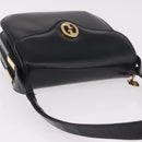 GUCCI Hand Bag Leather Black Gold Auth gh2167-6