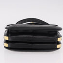 GUCCI Hand Bag Leather Black Gold Auth gh2167-9