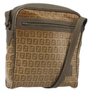 FENDI Zucchino Canvas Shoulder Bag Coated Canvas Beige Auth gh2168-1