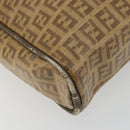 FENDI Zucchino Canvas Shoulder Bag Coated Canvas Beige Auth gh2168-14