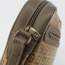 FENDI Zucchino Canvas Shoulder Bag Coated Canvas Beige Auth gh2168-10