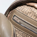 FENDI Zucchino Canvas Shoulder Bag Coated Canvas Beige Auth gh2168-21