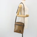 FENDI Zucchino Canvas Shoulder Bag Coated Canvas Beige Auth gh2168-23