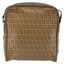 FENDI Zucchino Canvas Shoulder Bag Coated Canvas Beige Auth gh2168-2