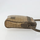 FENDI Zucchino Canvas Shoulder Bag Coated Canvas Beige Auth gh2168-3