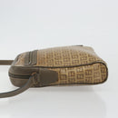FENDI Zucchino Canvas Shoulder Bag Coated Canvas Beige Auth gh2168-4
