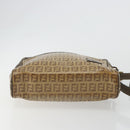 FENDI Zucchino Canvas Shoulder Bag Coated Canvas Beige Auth gh2168-5
