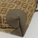 FENDI Zucchino Canvas Shoulder Bag Coated Canvas Beige Auth gh2169-14