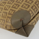 FENDI Zucchino Canvas Shoulder Bag Coated Canvas Beige Auth gh2169-15