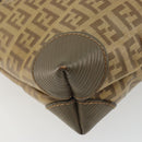FENDI Zucchino Canvas Shoulder Bag Coated Canvas Beige Auth gh2169-9