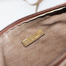 FENDI Zucchino Canvas Shoulder Bag Coated Canvas Beige Auth gh2169-11