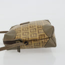 FENDI Zucchino Canvas Shoulder Bag Coated Canvas Beige Auth gh2169-4