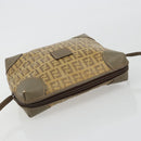FENDI Zucchino Canvas Shoulder Bag Coated Canvas Beige Auth gh2169-6