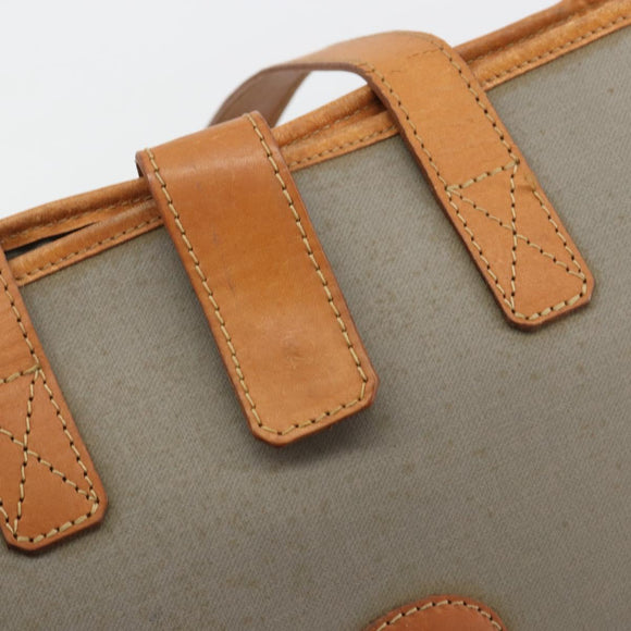 Christian Dior Tote Bag PVC Canvas Gray Gold Auth gh2170