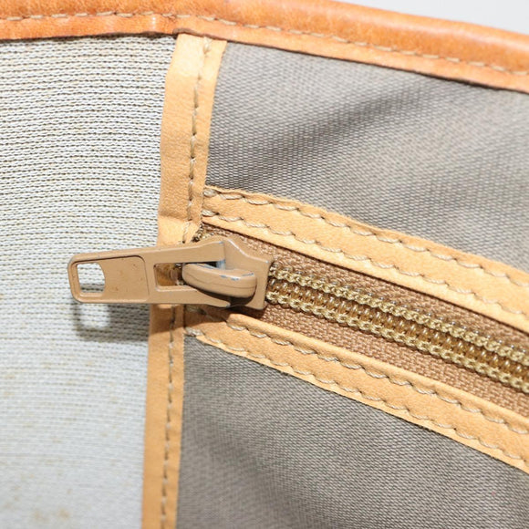 Christian Dior Tote Bag PVC Canvas Gray Gold Auth gh2170