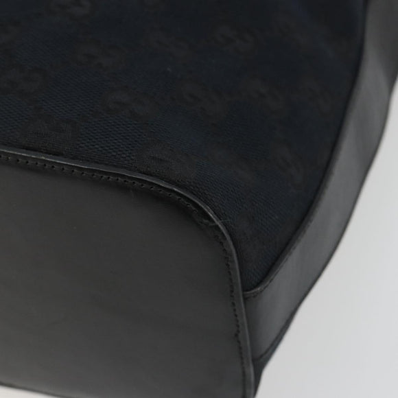 GUCCI GG Canvas Shoulder Bag Black Silver 001 3814 3754 Auth gh2173