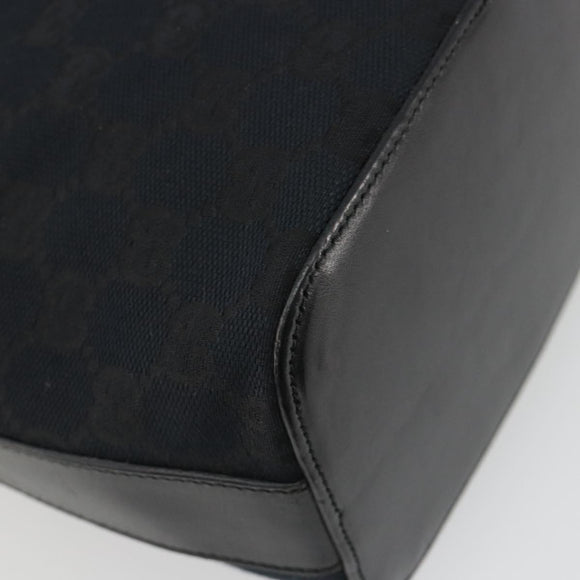 GUCCI GG Canvas Shoulder Bag Black Silver 001 3814 3754 Auth gh2173