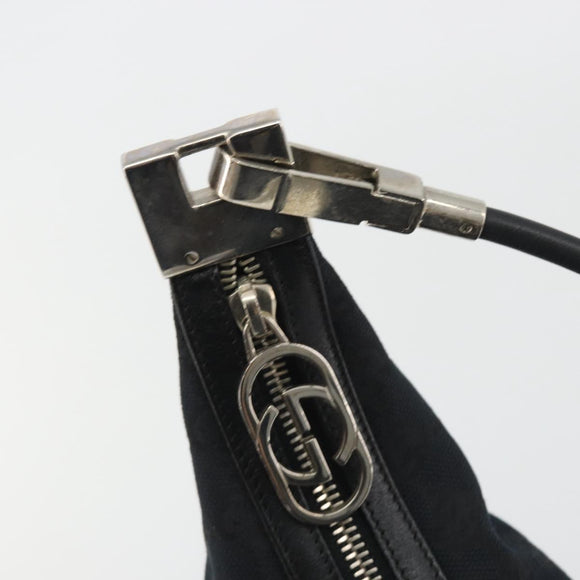 GUCCI GG Canvas Shoulder Bag Black Silver 001 3814 3754 Auth gh2173