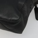 GUCCI Shoulder Bag Leather Black Silver Auth gh2174-12