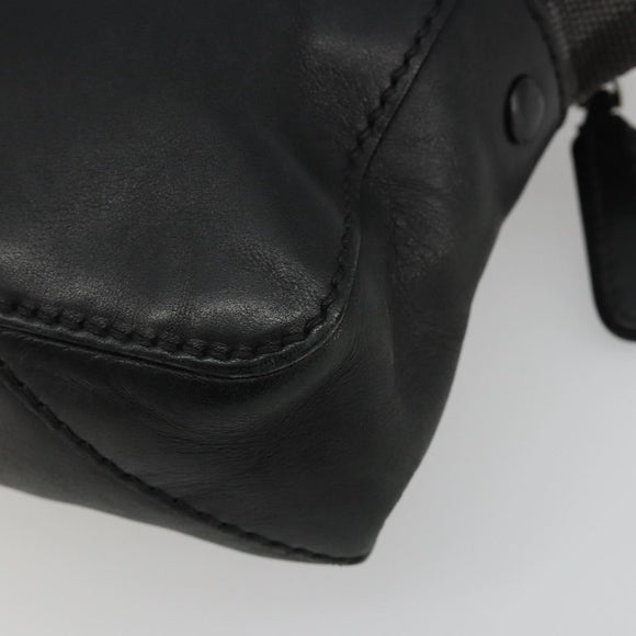 GUCCI Shoulder Bag Leather Black Silver Auth gh2174