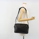 GUCCI Shoulder Bag Leather Black Silver Auth gh2174-23