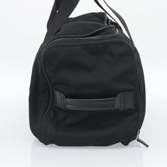 GUCCI Boston Bag Canvas Black Silver Auth gh2175