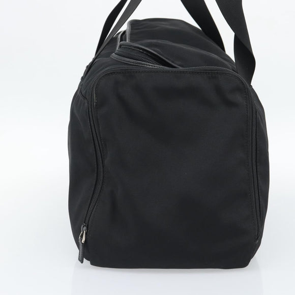 GUCCI Boston Bag Canvas Black Silver Auth gh2175