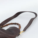 GUCCI Bamboo Shoulder Bag Leather 2way Brown Gold 001 1577 2615 Auth gh2176-14