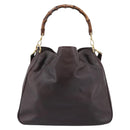 GUCCI Bamboo Shoulder Bag Leather 2way Brown Gold 001 1577 2615 Auth gh2176-2