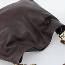 GUCCI Bamboo Shoulder Bag Leather 2way Brown Gold 001 1577 2615 Auth gh2176-6