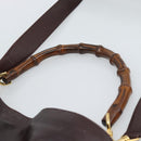GUCCI Bamboo Shoulder Bag Leather 2way Brown Gold 001 1577 2615 Auth gh2176-8