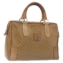 CELINE Macadam Canvas Hand Bag PVC Beige Gold Auth gh2177-1