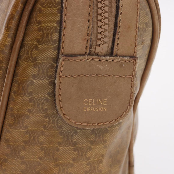 CELINE Macadam Canvas Hand Bag PVC Beige Gold Auth gh2177