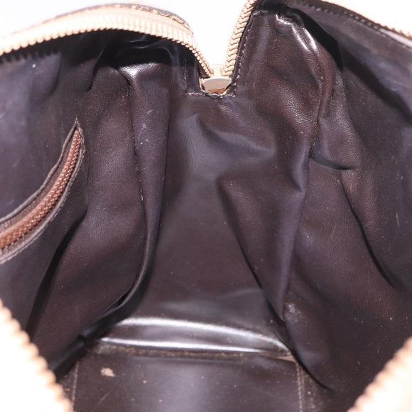 CELINE Macadam Canvas Hand Bag PVC Beige Gold Auth gh2177