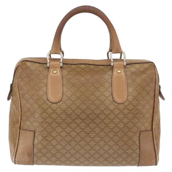CELINE Macadam Canvas Hand Bag PVC Beige Gold Auth gh2177